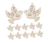 Zerodeko 100pcs Wooden Dove Hanging Ornaments Unfinished DIY Bird Shapes for Painting Crafts Natural Hollow Peace Dove Pendants Decorative Wooden Bird Cutouts