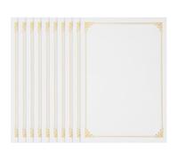 Zerodeko 10pcs A4 Blank Foil Certificate Paper 210x297mm Printable Award Certificates Papers with Borders for Diploma Printing and Liner Sheets