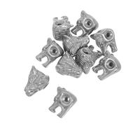 Zerodeko 10pcs Antique Wolf Jewelry Making Beads Metal Wolf Spacer Beads for DIY Staineless Steel Bracelet Head for DIY Projects Antique Animal for Bracelets Silver