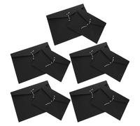 Zerodeko 10pcs Black Paper Document Organizer with String Fastener Closure, Horizontal Folder Pockets for Versatile Organization and Quick Access, Vintage Retro Design for Home and Office