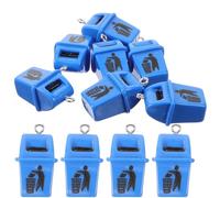 Zerodeko 10pcs Blue Mini Trash Can Charms for Crafts Unique DIY Earrings Pendant Keychain Making Accessories Creative Quirky Garbage Bin Jewelry Findings
