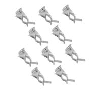 Zerodeko 10pcs Broom Clips for Wall, Metal Wall Mounted Hanger Set, Spring Loaded Holder Clamps, Silver Zinc Alloy, for Brooms in Garage