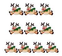Zerodeko 10pcs Christmas Iron on Embroidery Patches Set, Festive Sew-on Appliques for Clothing and Craft Decoration, Creative Christmas Theme Fabric Patch Collection