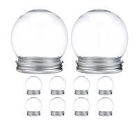 Zerodeko 10pcs DIY Clear Plastic Snow Globe Jars with Screw Caps for Christmas Crafts Candy Storage Holiday Decorations and Family Crafting Fun