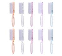 Zerodeko 10pcs Fingernail Brush with Handle Grip Long Handle Nail Cleaning Brush Set for Fingernails and Toes Hard Bristles for Nail Dust and Cuticle Cleaning