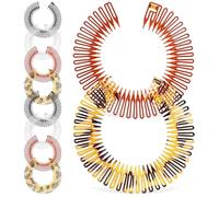 Zerodeko 10Pcs Full Circular Headband Stretch Comb Flexible Plastic Circle Hair Comb Organizes Hair Updo for Women Daily Use Random Color