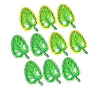 Zerodeko 10pcs Hawaii Leaf-shaped Foil Balloons Yellow Green Jungle Party Decorations Celebration Balloons for Summer Festivals Music Events and Birthday Parties