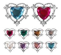 Zerodeko 10pcs Heart Shape Nail Charms for Natural and False Nails Silver Zinc Alloy Material Easy to DIY and Charming at Home Random Color
