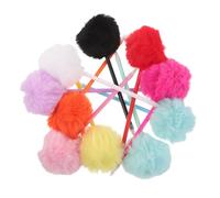 Zerodeko 10pcs Kawaii Pom Pom Ballpoint Pens Fluffy Decorative Writing Stationery Creative Plush Pencil for Classroom School Office Back to School Party Favor Gift