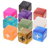 Zerodeko 10pcs Mathematical Dice Set for Classroom Use, Small and Lightweight Acrylic Dice Prop, Creative Teaching Aid for Math Games and Learning Activities