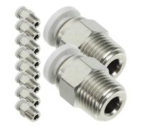 Zerodeko 10pcs Metal 3D Printer Connector Set with Easy Tube Connection and Automatic Locking, Golden Fitting Connector for Reliable Printer Accessories