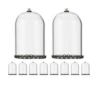 Zerodeko 10pcs Mini Glass Globe Bottles with Dome Covers, Compact Glass Tiny Wishing Bottles for Creating Miniature Landscapes, for Everyday Displays and Present for Expressing Heartfelt