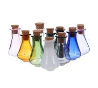 Zerodeko 10pcs Mini Glass Spell Jars with Cork Stoppers Tiny Decorative Bottles for DIY Crafts Multi-color Small Potion Vials Portable Keepsake Wishing Bottles for Party and gift for for for for for