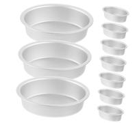 Zerodeko 10pcs Oval Shape Aluminum Cake Mold Non-Stick Cheesecake Pans for Baking for Wedding Cakes and Desserts Bakeware for DIY