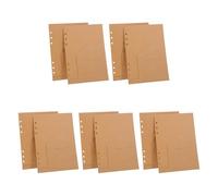 Zerodeko 10pcs Paper Pocket Dividers for 6-Ring Binders, Khaki Open Front Inserts with Multilayer Storage Design, Quick Access Organizer for Financial and Scrapbook Use