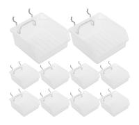Zerodeko 10pcs Pegboard Bins with Metal Hooks Plastic Parts Storage Organizer with Angled Design for Garage Workshop Wall-Mounted Tool Management