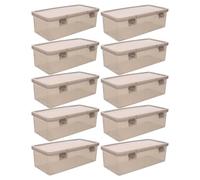 Zerodeko 10pcs Plastic Cash Box with Lid for Cash and Currency Organizing, Rectangular Shape Fits inside Drawers, for Desktops, Small Money Storage Case for Coins, Credit Cards and Bills
