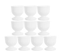 Zerodeko 10pcs Plastic Egg Stand Holders, Reusable White Cups for Soft Boiled Eggs in Kitchen, Restaurant for Breakfast and Party Dinning Decorations