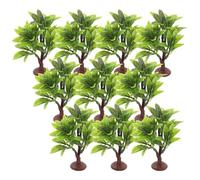 Zerodeko 10pcs Plastic Model Trees with Vivid Shape for Sand Table and Office Desktops, Decorative Simulate Plants Miniature Vegetation for Garden Miniatures and Plant Decor