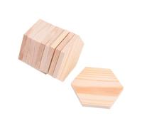 Zerodeko 10pcs Polygonal Hexagon Wood Blocks Solid Wooden Craft Boards for DIY Craft Projects, Easy to Draw and Write, Special-Shaped Wood Pieces