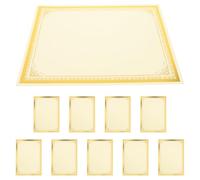 Zerodeko 10pcs Printable A4 Diploma Paper Elegant Gold Trim Thick Blank A4 Certificate Printing Paper Heavyweight Beige for Awards and Certificates