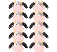 Zerodeko 10pcs Resin Cow Charm Set for DIY Phone Case and Hair Clip Accessories, Sturdy and Not Easy to Break, Unique Cow Shaped Micro Landscape Ornaments for Crafting Decoration