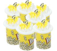 Zerodeko 10Pcs Resin Popcorn Charms DIY Jewelry Making Pendants Keychain Earrings Bracelet Accessories for Crafting