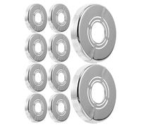 Zerodeko 10Pcs Silver Plastic Escutcheon Plates 20Mm Wall Split Flanges with 10Mm Raised Edge, Bathroom Shower Flange Decorative Covers for Water Pipe and Radiator Hole Protection