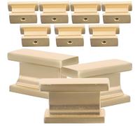 Zerodeko 10Pcs Square Cabinet Knobs Brushed Brass Metal Drawer Pulls Single Hole Door Handles for Kitchen Furniture Hardware Replacement