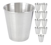 Zerodeko 10pcs Stainless Steel Multi-Function Wine Cups 70ml Compact Drink Accessories Portable Camping Liquor Cups Sturdy and Not Easy to Deform