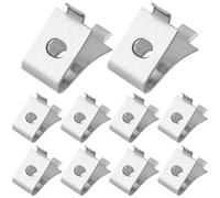 Zerodeko 10Pcs Stainless Steel Shelf Support Clips Adjustable Glass Shelf Bracket Pegs Metal Shelving Brackets for Cabinet and Furniture