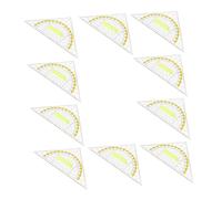Zerodeko 10pcs Transparent Triangle Rulers with Handle for Precise Geometry Measuring Multi Functional Drafting Kit for Engineers School Stationery Supplies for Professionals