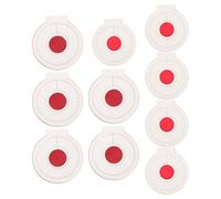 Zerodeko 10pcs White Red Aim Targets Set, Microfiber 3-layer Thick 6cm 7cm, Weather-resistant Shooting Accuracy Tool for Outdoor Practice and Competition Training