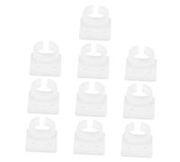 Zerodeko 10pcs White Square Mic Hanger Clips Universal Desktop Microphone Clip Holder Wall Mount Stand for Karaoke and Home Studio Recording Accessories