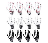 Zerodeko 12 Pcs Halloween Skeleton Hand Hair Clips Bone Claw Plastic Barrettes Not Easy to Rust Smooth Surface Hair Accessories for Halloween Party Decoration