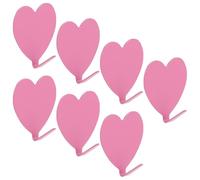 Zerodeko 12 Pcs Pink Heart Shaped Adhesive Coat Hooks Made of Iron, Punch Free Installation, Multi-Purpose Wall Mounted Hooks for Home Decoration and Bedroom Organisation