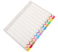Zerodeko 12 Sheets A4 Notepad Dividers with Writable Tabs, 11-Hole Colourful Index Card Organiser for Life Planner and Binder, Pet and Paper Material, for Office and Household Use