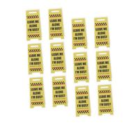 Zerodeko 12pcs Acrylic Desk Warning Sign Clips Clear Funny Leave Me Alone Note Holders for Office Coworkers Manager Workspace Organization Accessories