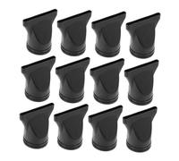 Zerodeko 12Pcs Black Hair Dryer Nozzle Material Concentrator Attachments for Volume Boosting and Frizz Control Compatible with Dryers Styling Tools for Salon and Home Use