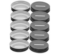Zerodeko 12pcs Black Metal Coin Slot Mason Jar Lids for Home Use Leakproof Canning Covers with Strong Seal for Money Saving and Storage