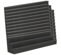 Zerodeko 12pcs Black Trapezoidal Acoustic Panels 7.5x7.5x30cm High-density Flame-retardant Sound Absorbing Material for Studio, Ktv Wall Soundproofing and Low-frequency Bass Trap Corners