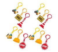Zerodeko 12pcs Building Tools Keychains Engineering Party Keychains Car Key Chain Construction Birthday Party Favors Plastic Building Car Fob