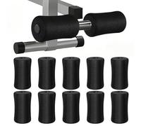 Zerodeko 12pcs Exercise Roller Sponge Pads for Leg Curl Machines and Rollers, Black Sponge Material with Inner Diameter 22mm and Outer Diameter 75mm, Provides Better Protection and Strength
