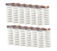 Zerodeko 12pcs Hair-like Eyebrow Stickers Natural Fake Paste for Full Realistic Brows Easy Apply Water-activated Design for Sparse No Eyebrows Makeup Enthusiasts