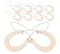 Zerodeko 12pcs Horseshoe Wood Slices Creative Craft Wooden Slices with Hole and Twine Versatile Design Easy to Colour Interesting Shape for Parties and Weddings
