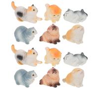 Zerodeko 12pcs Mini Cat Figurines: Realistic Cute Animal Models For Fairy Garden Bonsai Decoration Desktop Ornaments - For Home Decor And Pet Enthusiasts