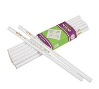 Zerodeko 12pcs Nail Art Dotting Pen Set White Wood Material Wax Picker Rhinestones Tool Suitable for Acrylic and Natural Nails for Home Use and DIY Designs