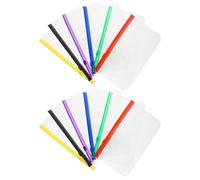 Zerodeko 12pcs Removable Zipper Pouches for Binders A6 Size PVC Document Bags with Wear Resistance, for Travelers and Students to Organise Papers and Notes