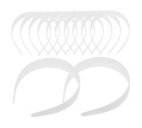 Zerodeko 12pcs White Plastic Headband Bases Curved Plain DIY Craft Headwear for Women Comfortable Lightweight Hair Accessory Frames for Custom Decoration