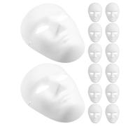 Zerodeko 14pcs Blank Face Masks for Painting Full Face Paper Pulp Craft Supplies Gender Neutral Design Vintage Carnival Mask Look Supports Hand Painting and Collage Projects for Masquerade